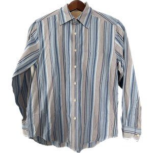 R&G London‎ NY Robert Graham Striped Button Front Long Sleeve Shirt Men's Medium